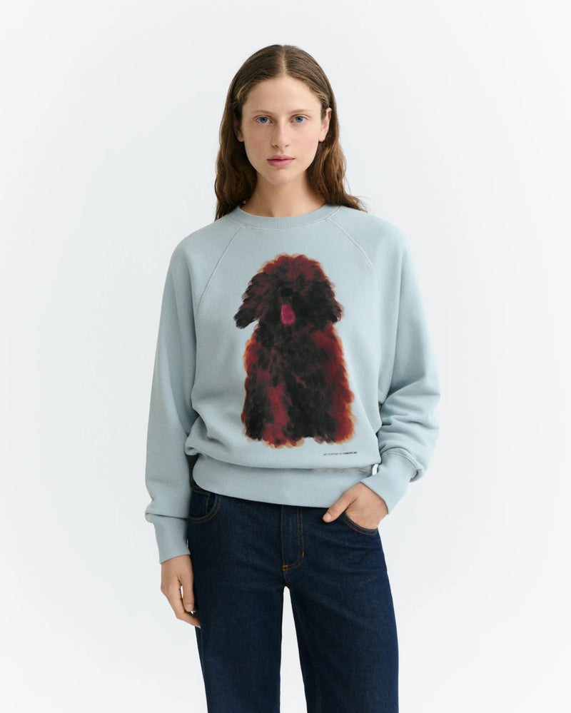 THINKING MU Pet Bonnie portrait sweatshirt blue women