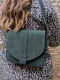 ANN KURZ Shatel crossbody bag suede bottle green women