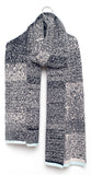 WOLVIS Apostrophe maxi scarf black unisex