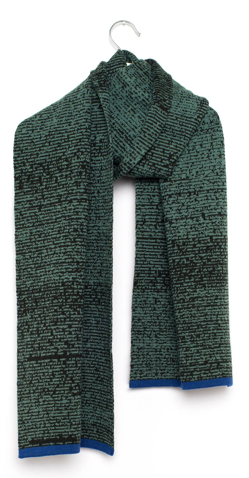 WOLVIS Apostrophe maxi scarf teal unisex