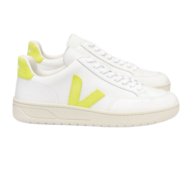 VEJA V-12 Extra White jaune fluo Men