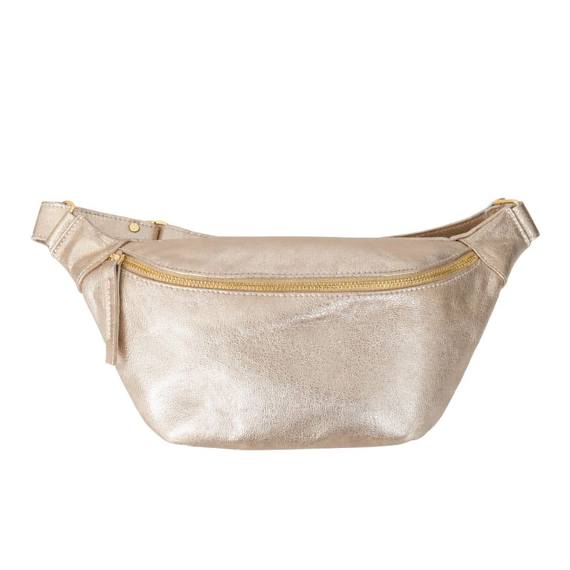 ANN KURZ Fanny pack metallic platin women