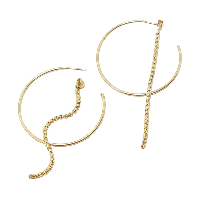 SEW A SONG Tail hoops gold plated