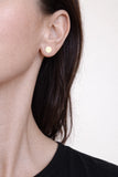 SEW A SONG Circle and bar stud earrings gold plated