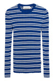 ARMEDANGELS Alaania chiffron stripes longsleeve lapis blue oatmilk women