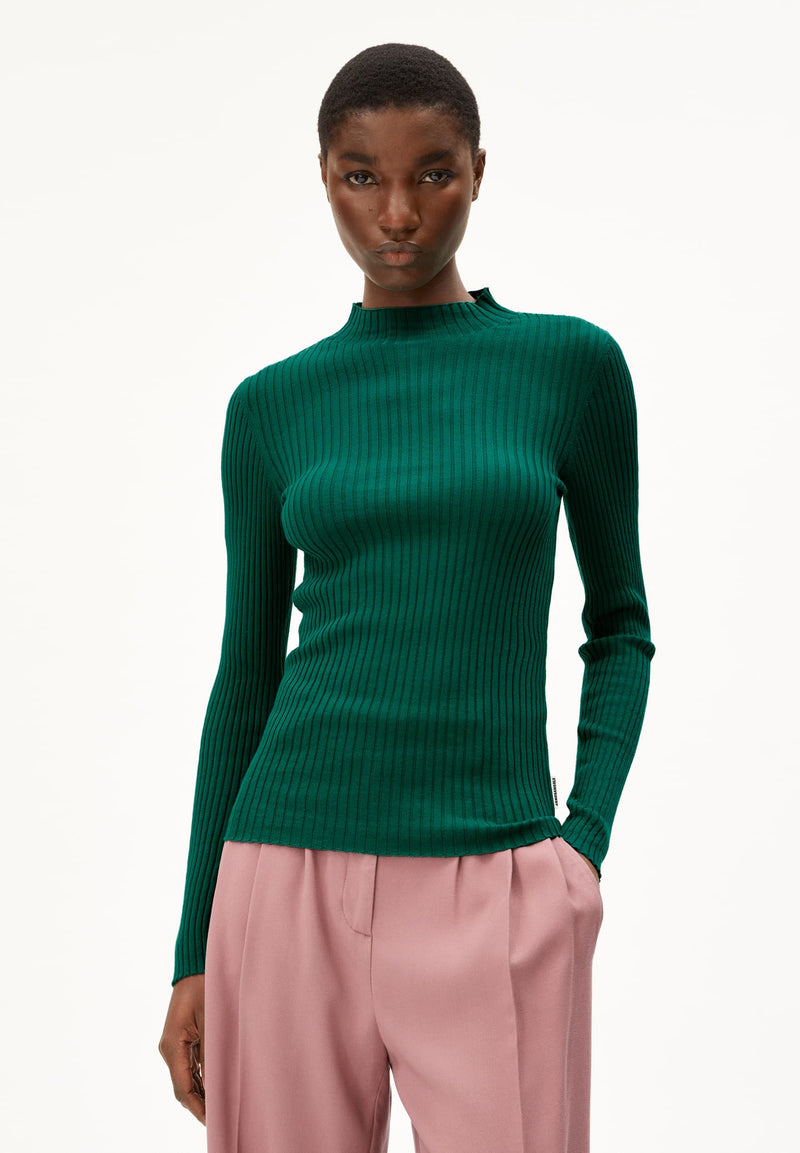 ARMEDANGELS Alaania turtleneck emerald green women