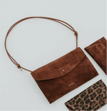 ANN KURZ Cute clutch suede cuero women