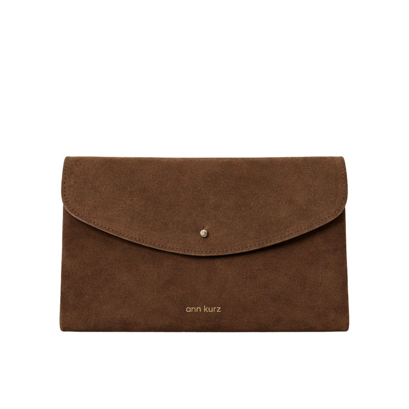 ANN KURZ Cute clutch suede fango women