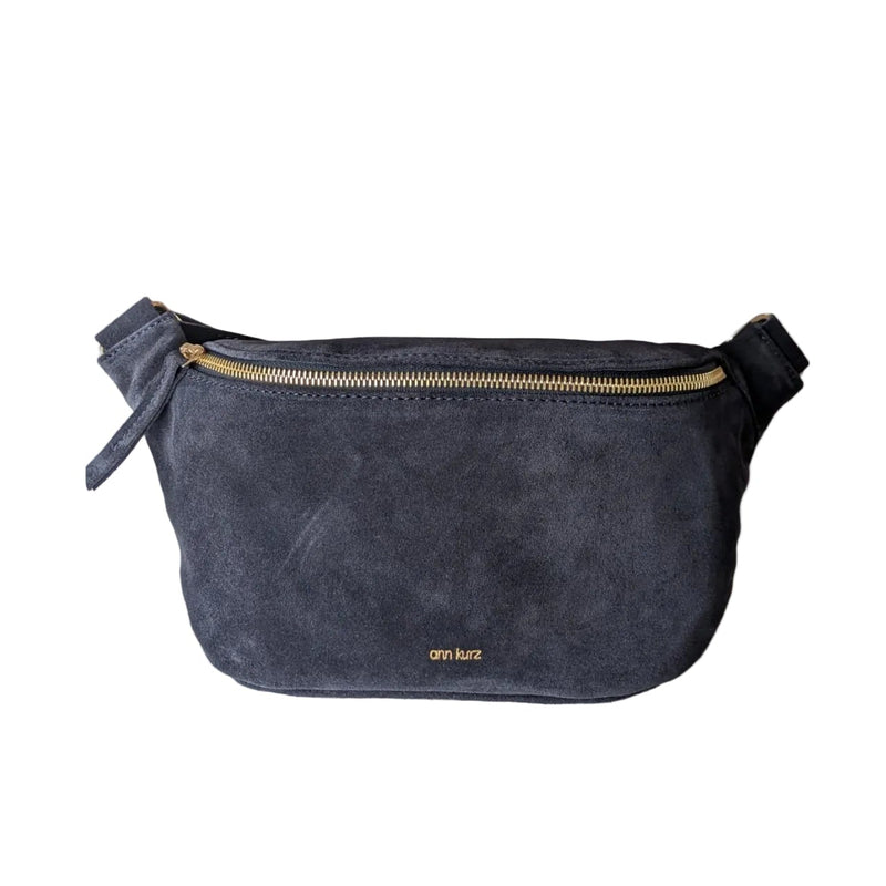 ANN KURZ Fanny pack suede dark blue women