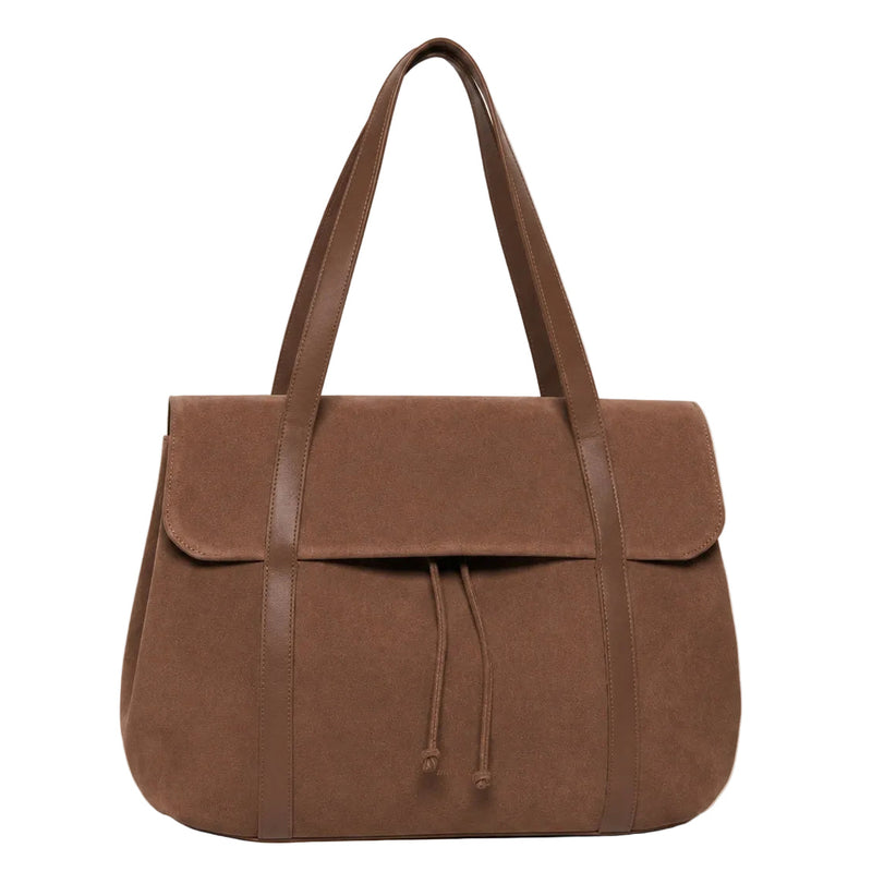 ANN KURZ Greatest shopper bag suede mix fango women
