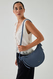 ANN KURZ Large half moon shoulder bag nappa azul women
