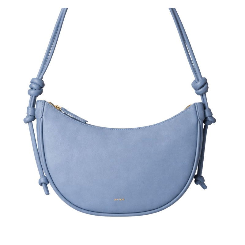 ANN KURZ Large half moon shoulder bag nappa azul women