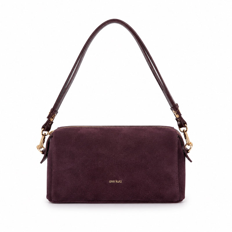 ANN KURZ Light baguette bag suede mix burgundy women