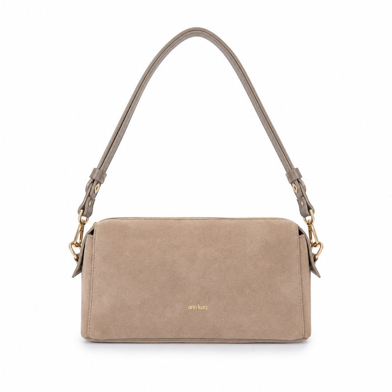 ANN KURZ Light baguette bag suede mix caramelo women