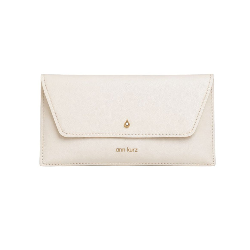 ANN KURZ Mini envelope shape wallet nappa beige women