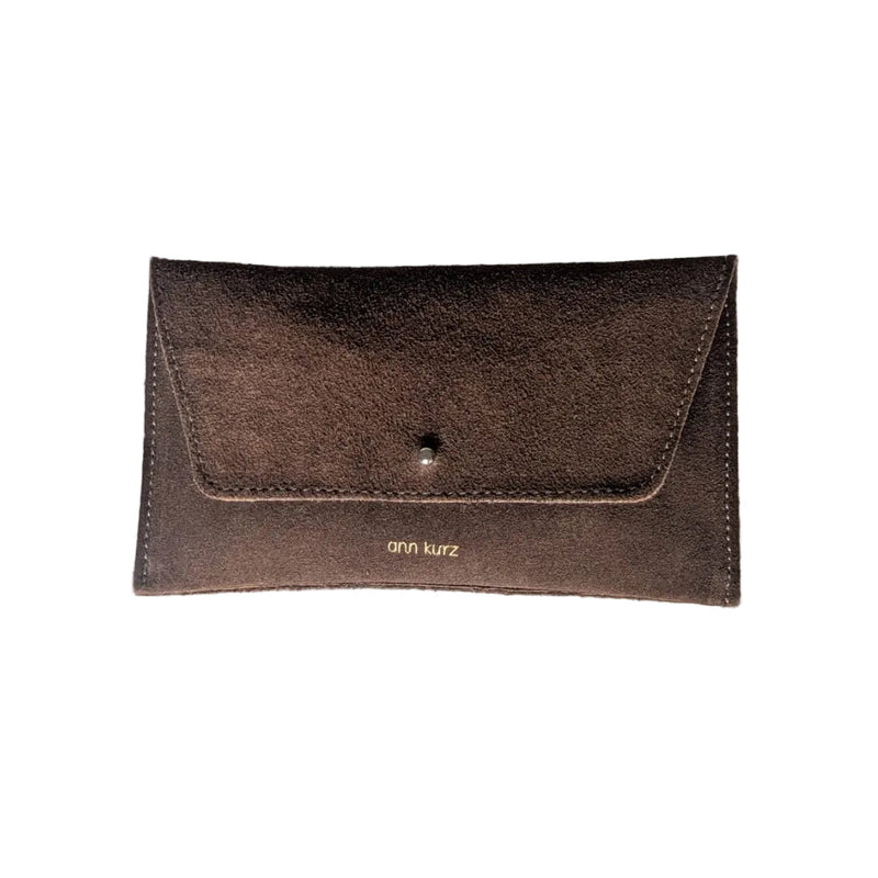 ANN KURZ Mini envelope shape wallet suede fango women