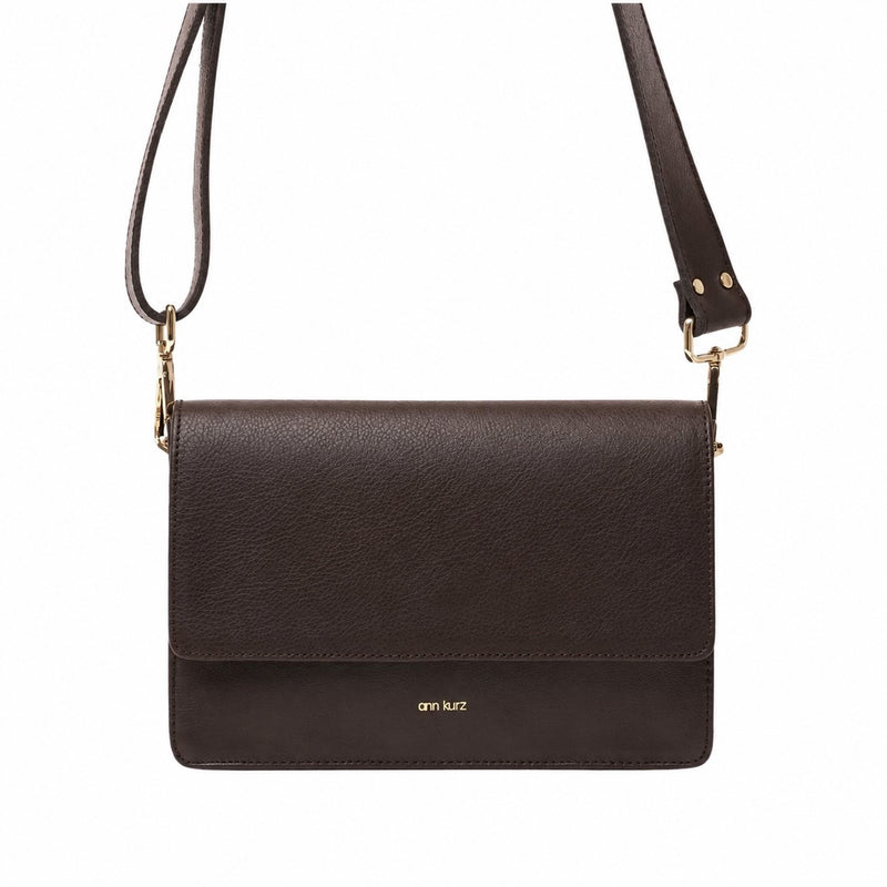 ANN KURZ Perfect square crossbody bag nappa mocha women