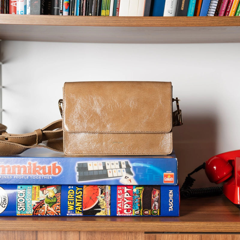 ANN KURZ Perfect square crossbody bag stark taupe women