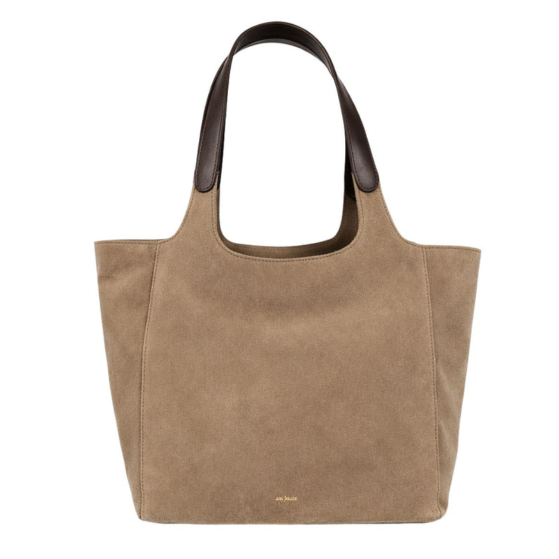 ANN KURZ Shoulder shopper bag suede taupe women