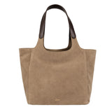 ANN KURZ Shoulder shopper bag suede taupe women
