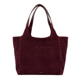 ANN KURZ Shoulder shopper bag suede mix burgundy women