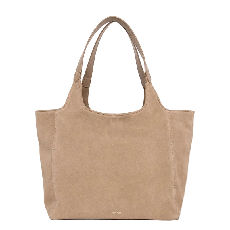 ANN KURZ Shoulder shopper bag suede mix caramelo women