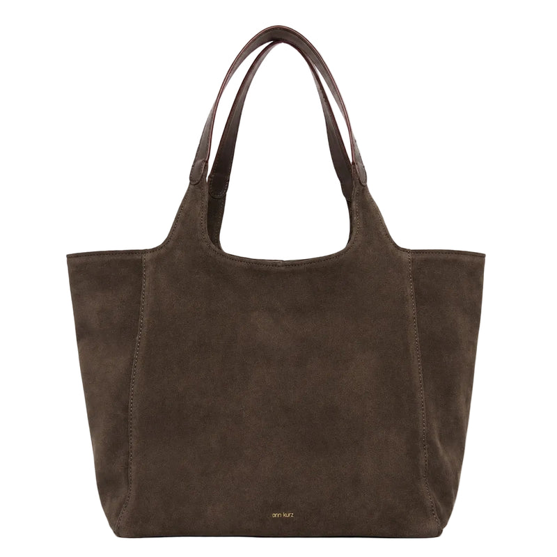 ANN KURZ Shoulder shopper bag suede mix mocha women