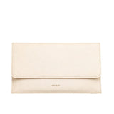 ANN KURZ Thin clutch nappa beige women