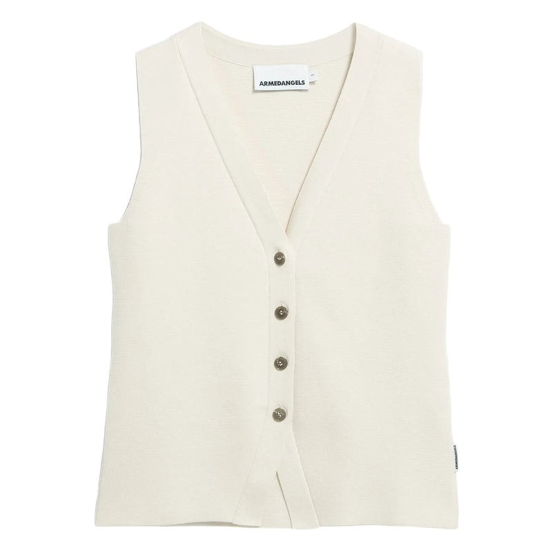 ARMEDANGELS Compact buttoned knit vest oatmilk women