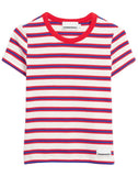 ARMEDANGELS Kardaa stripe t-shirt light oatmilk mars red women