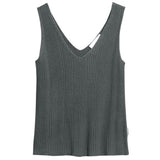 ARMEDANGELS Linen blend knit top space steel women