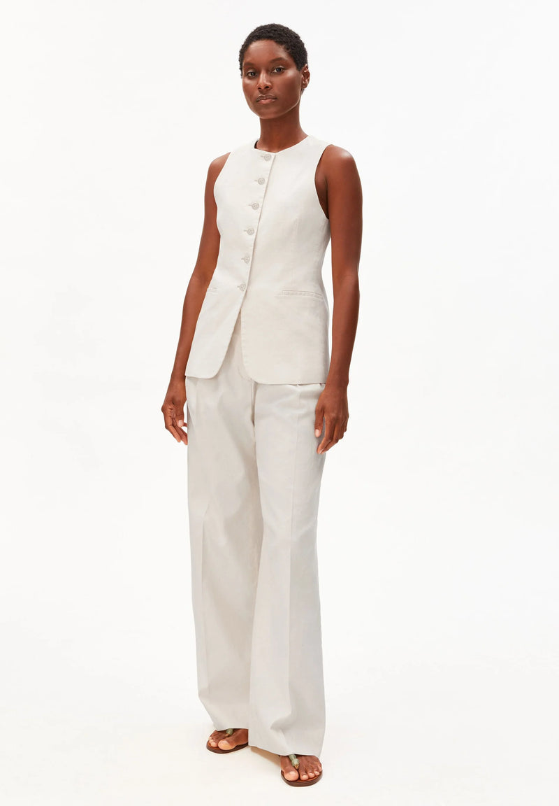 ARMEDANGELS Long linen blend vest undyed women