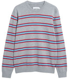 ARMEDANGELS Loukaa fine stripe jumper silver melange mars red men