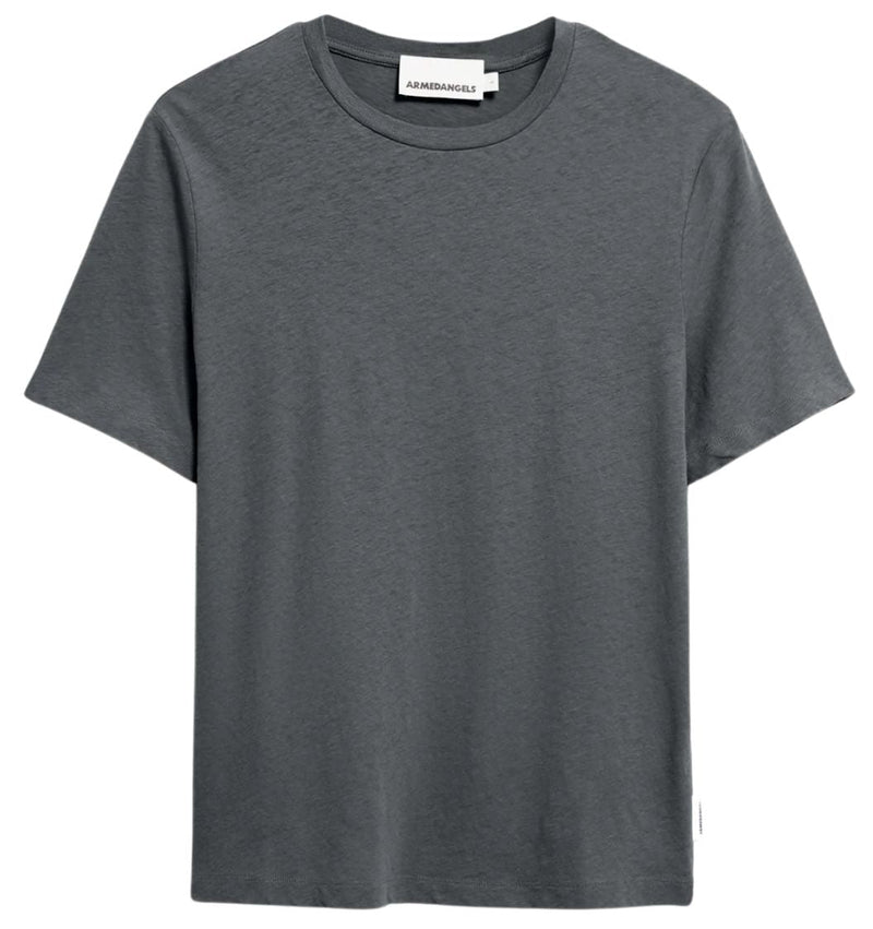 ARMEDANGELS Lualaa linen blend t-shirt space steel women