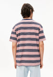 ARMEDANGELS Maarkos multi stripes t-shirt tinted navy oatmilk men