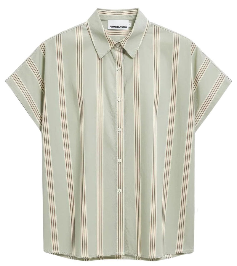 ARMEDANGELS Stripe poplin Larisaana blouse foam light oatmilk women
