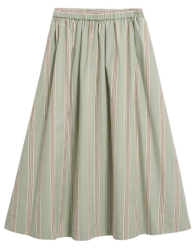 ARMEDANGELS Stripe A-line midi skirt foam light oatmilk women