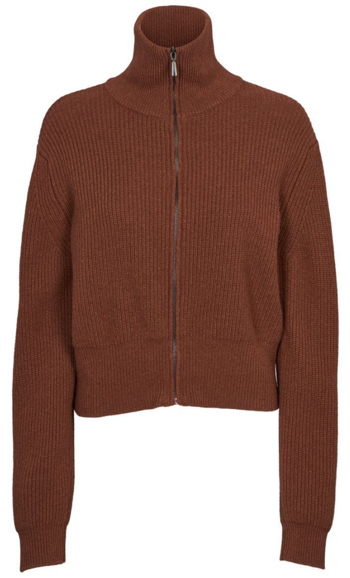 BASIC APPAREL Cady zip cardigan tortoise shell women
