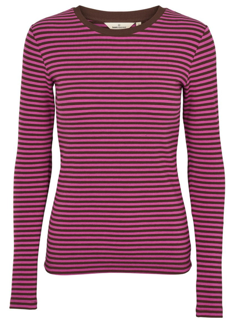 BASIC APPAREL Ludmilla BA146-01 LS tee purple orchid chicory coffee women