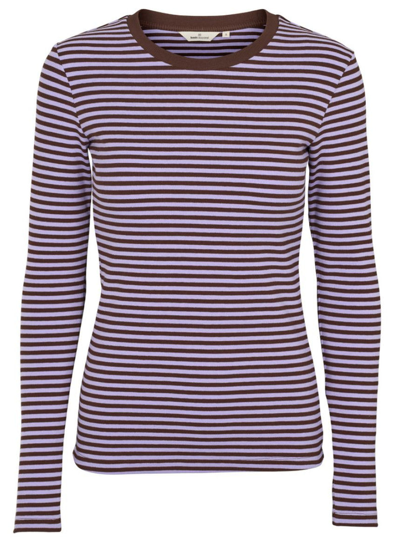 BASIC APPAREL Ludmilla BA146-01 LS tee violet tulip chicory coffee women