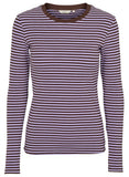 BASIC APPAREL Ludmilla BA146-01 LS tee violet tulip chicory coffee women