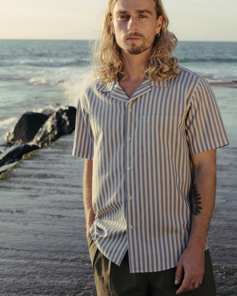 BASK IN THE SUN Loya shirt blue men