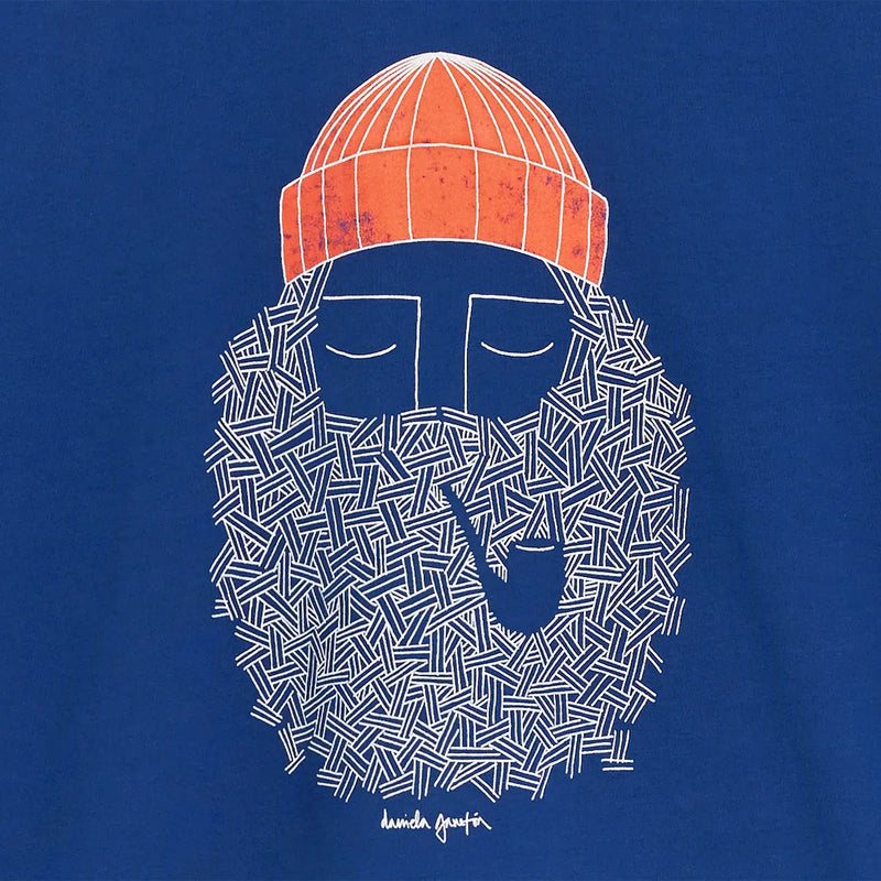 BASK IN THE SUN Smoking pipe t-shirt cobalt men