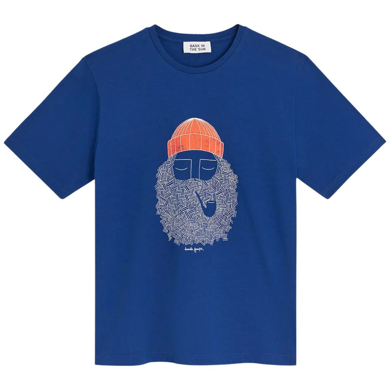 BASK IN THE SUN Smoking pipe t-shirt cobalt men