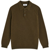 BASK IN THE SUN Austin long sleeve polo moss men