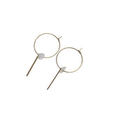 BRASSCAKE Moonstone and rod hoop earrings