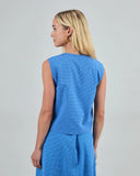 BRAVA Button up blouse blue checks women