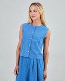 BRAVA Button up blouse blue checks women