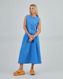 BRAVA Button up blouse blue checks women