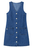 BRAVA Short denim dress blue women